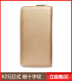 Cross-border exclusive for new straw mat pattern ultra-fiber leather long men's wallet carbon fiber women's handbag OEM custom