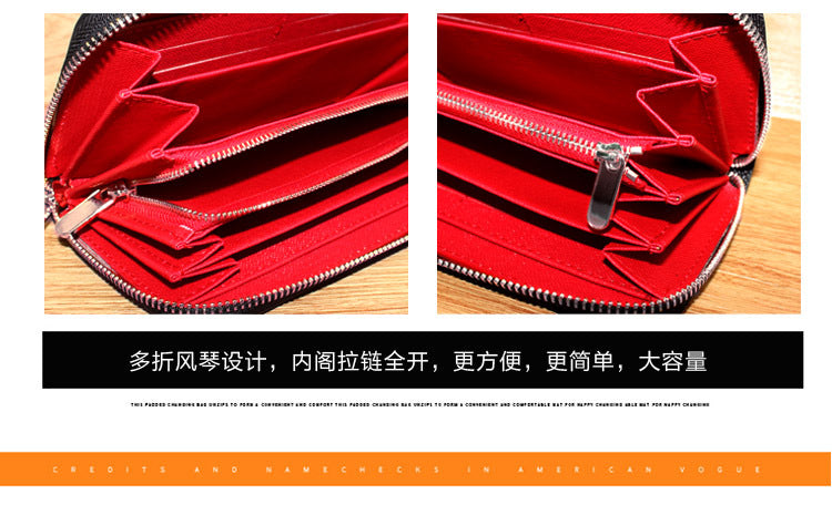 Cross-border exclusive for new straw mat pattern ultra-fiber leather long men's wallet carbon fiber women's handbag OEM custom