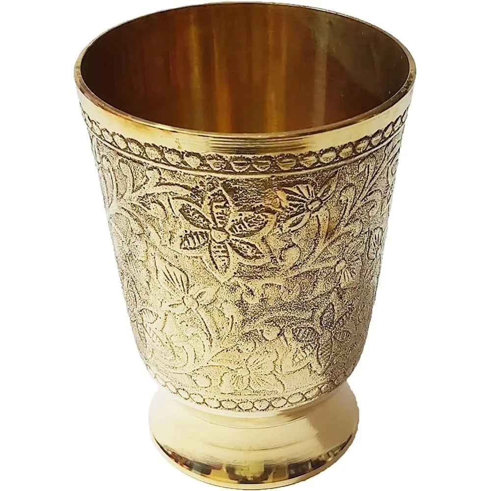 Flower design brass mint julep cup With capacity 12 ounce.