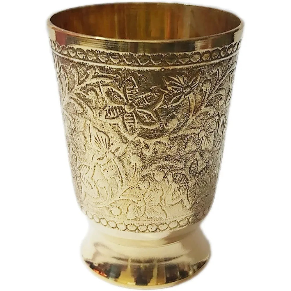Flower design brass mint julep cup With capacity 12 ounce.