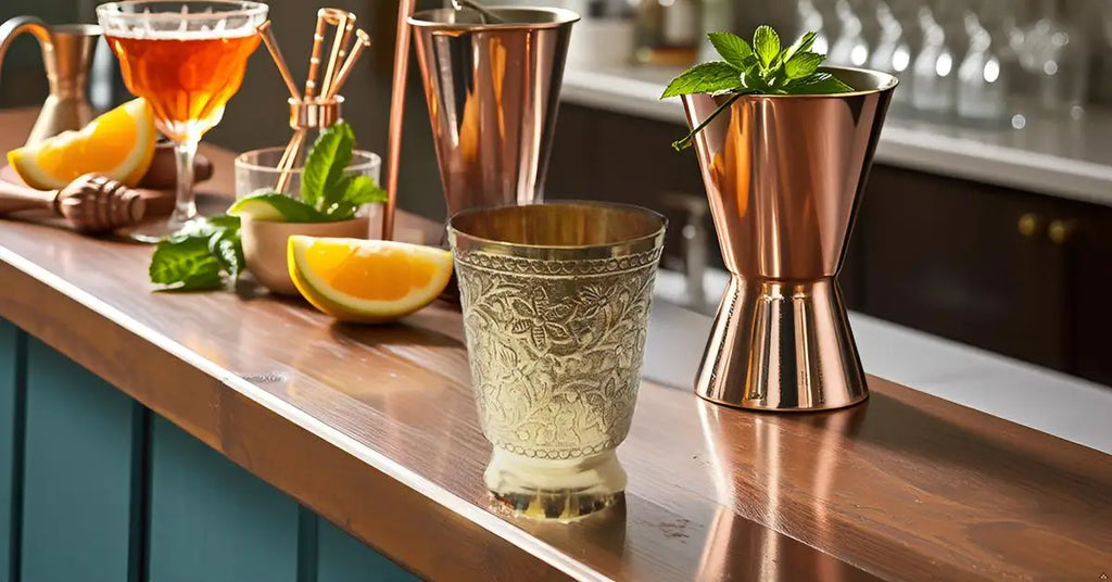Flower design brass mint julep cup With capacity 12 ounce.