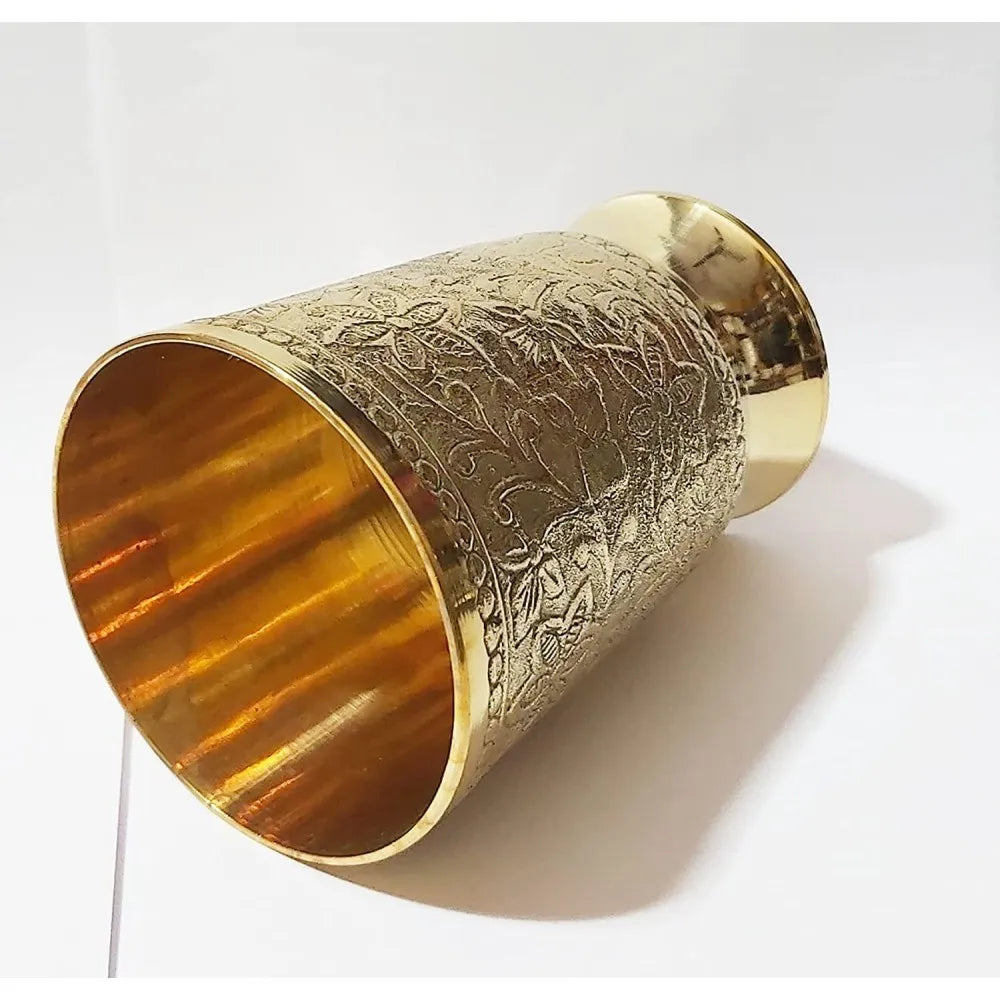 Flower design brass mint julep cup With capacity 12 ounce.