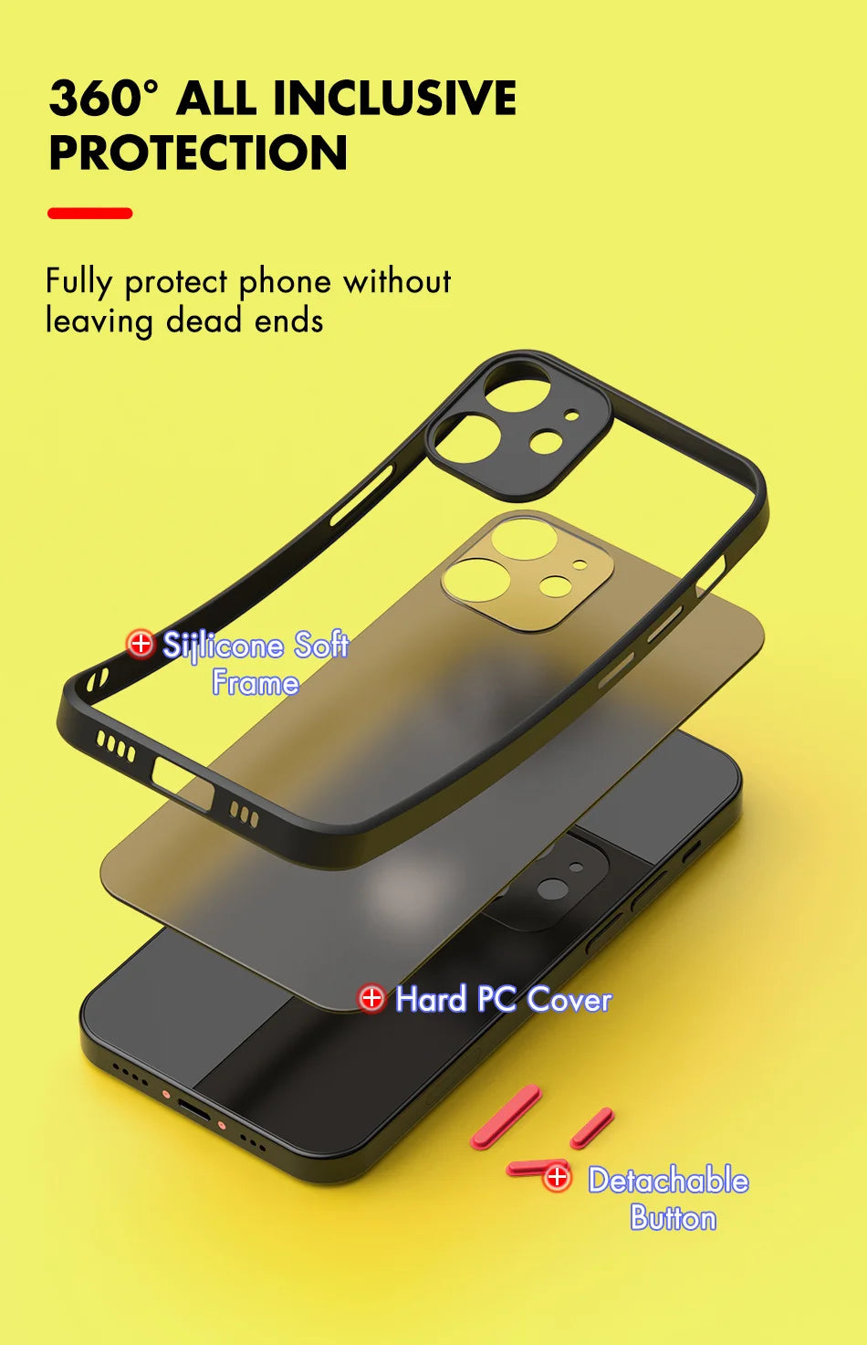 Luxury Matte Clear Square TPU Funda Case On For iPhone 17 16 15 14 13 12 11 Pro Max Plus Mini Plus Pls Funda IPHON Hard PC Cover