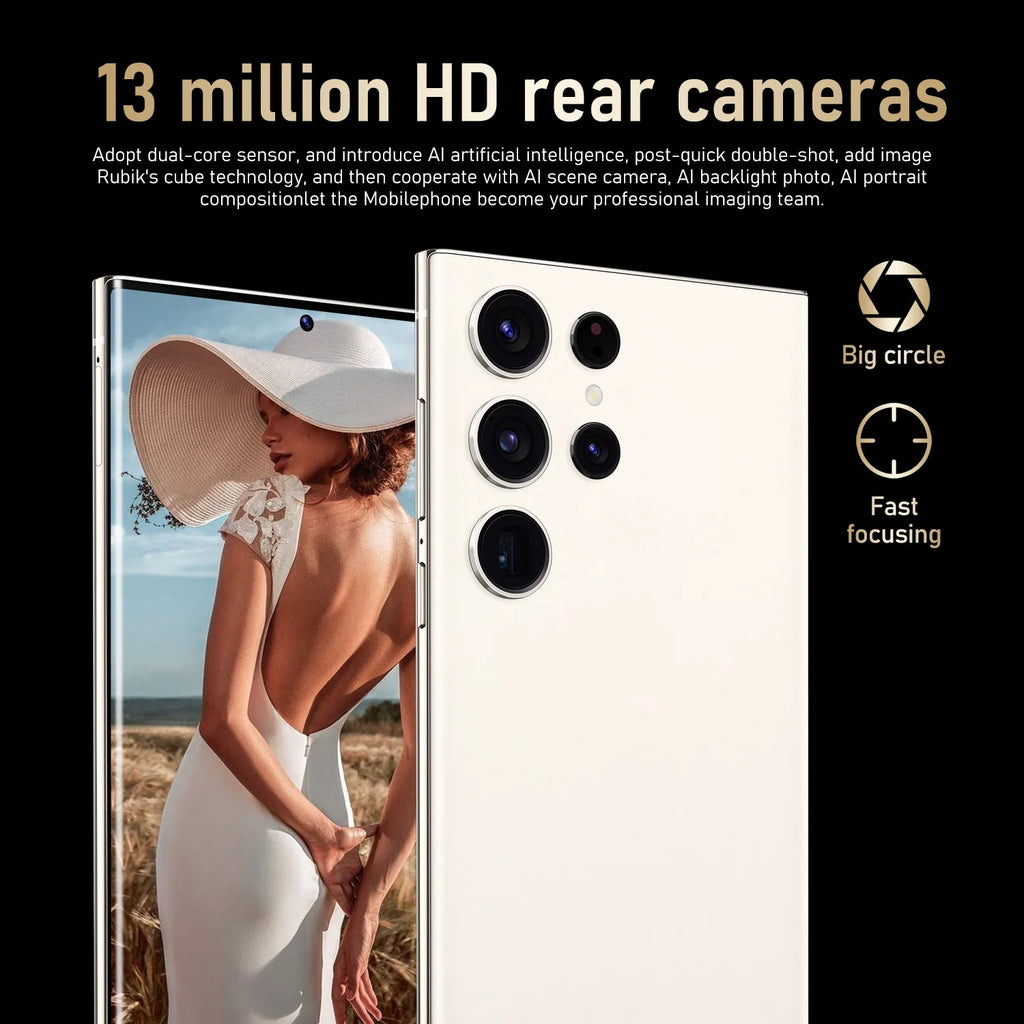 New Brand S24 Ultra Unlock 5G Smartphone 3+64GB Rear Camera 4800mAh Mobile Phones