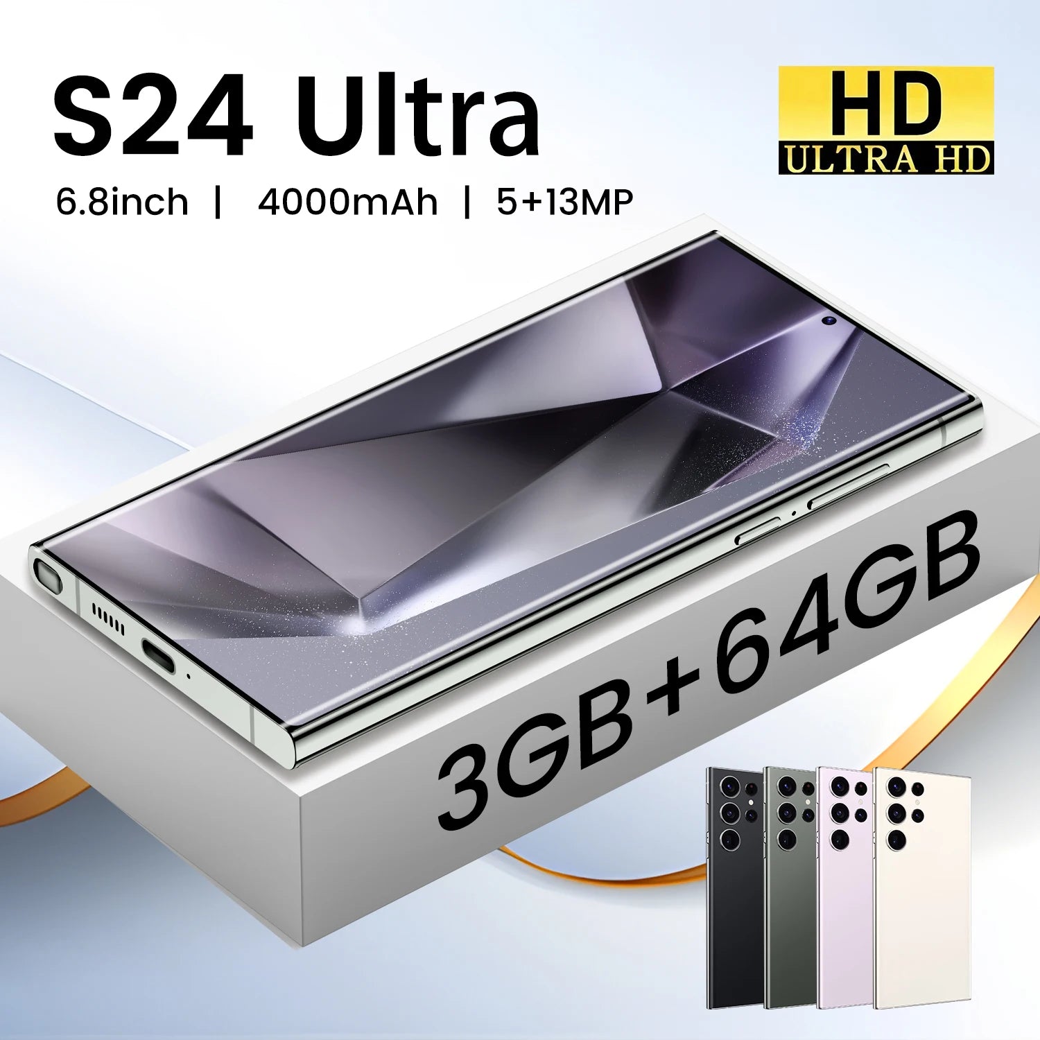 New Brand S24 Ultra Unlock 5G Smartphone 3+64GB Rear Camera 4800mAh Mobile Phones