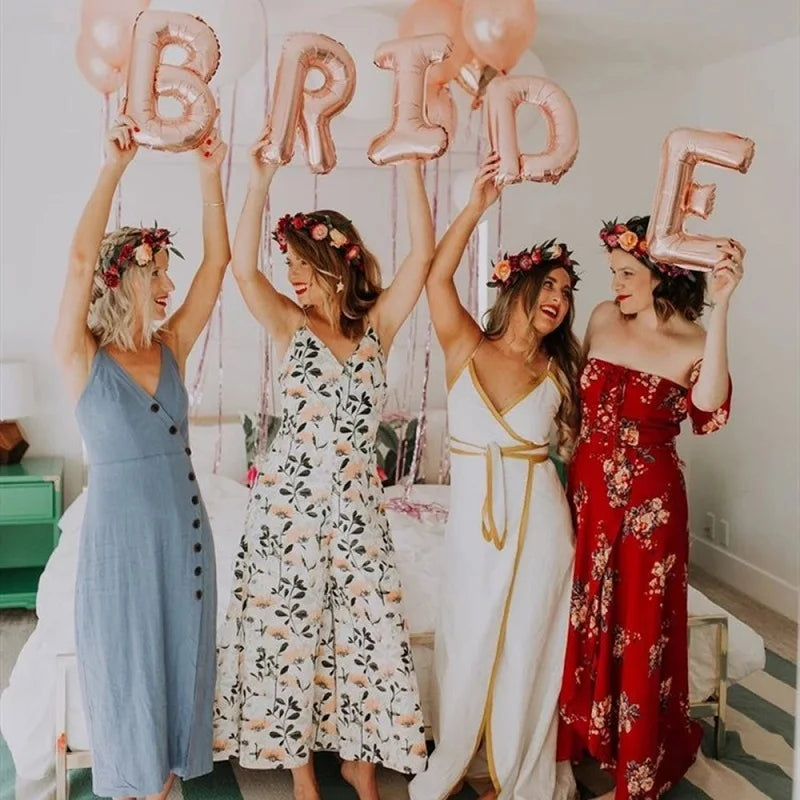 Wedding Decoration Bridal Shower Veil Team Bride To Be Satin Sash Balloon Bachelorette Party Girl Hen Party Decoration Supplies