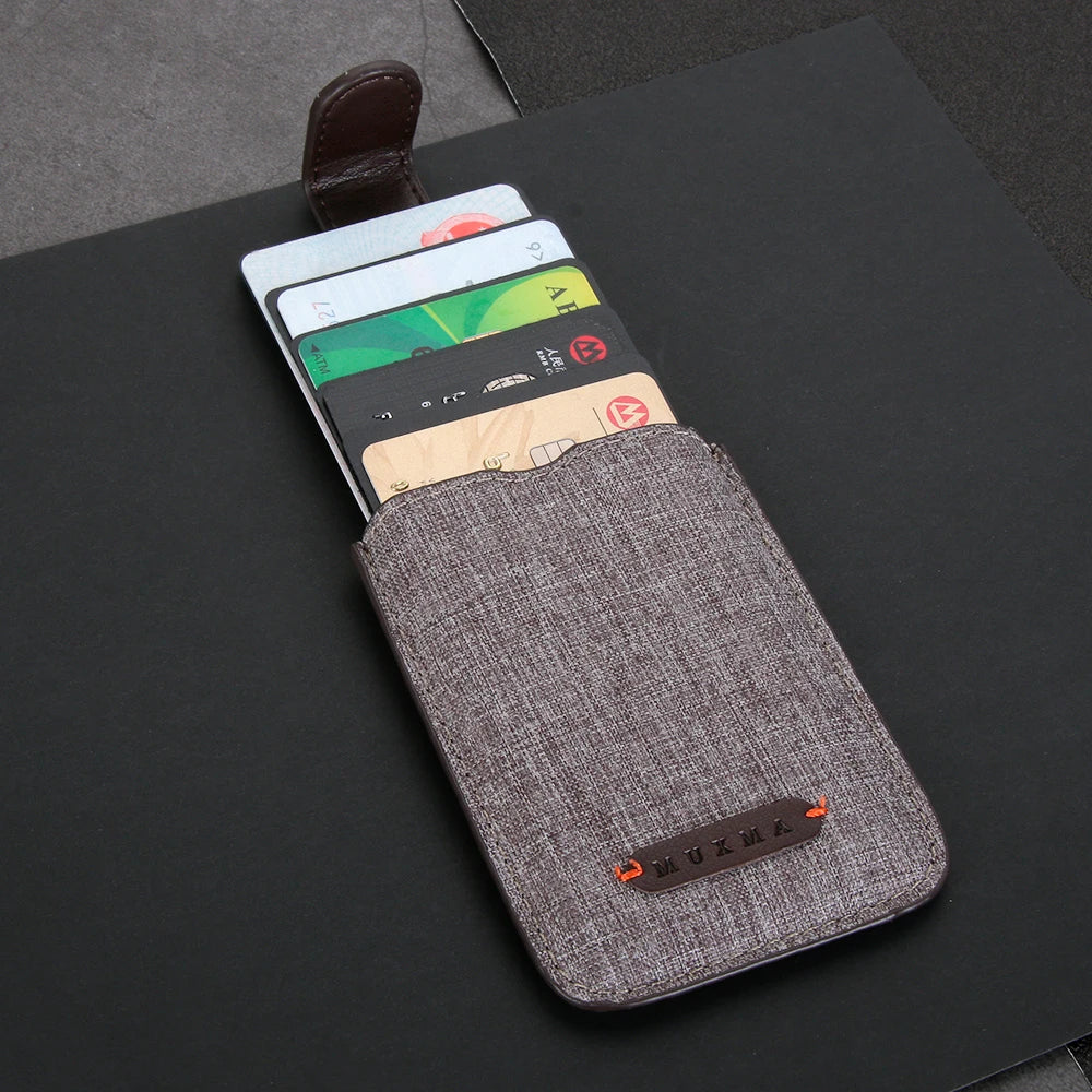 1PC Adhesive Stick 5 Pull Credit Card Holder Universal RFID Blocking Cell Phone Wallet Case Men Bank Business Name Card Storage