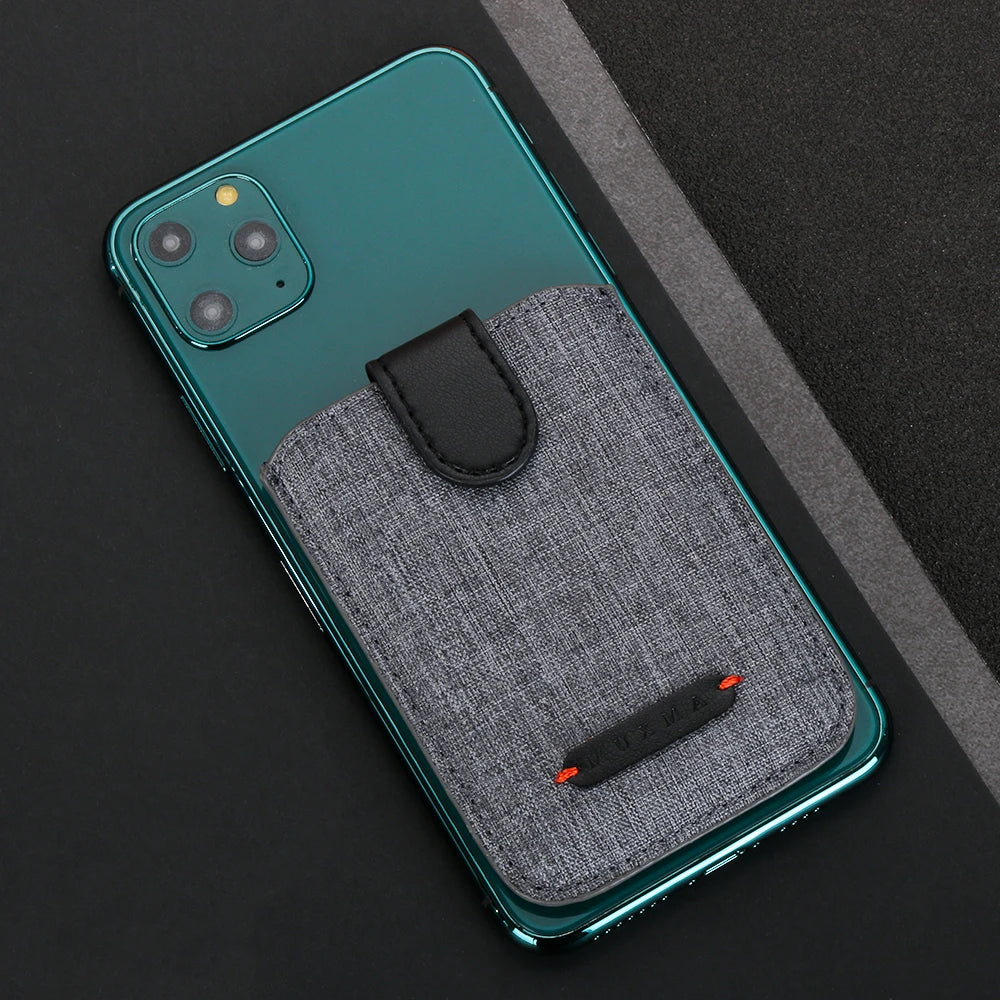 1PC Adhesive Stick 5 Pull Credit Card Holder Universal RFID Blocking Cell Phone Wallet Case Men Bank Business Name Card Storage
