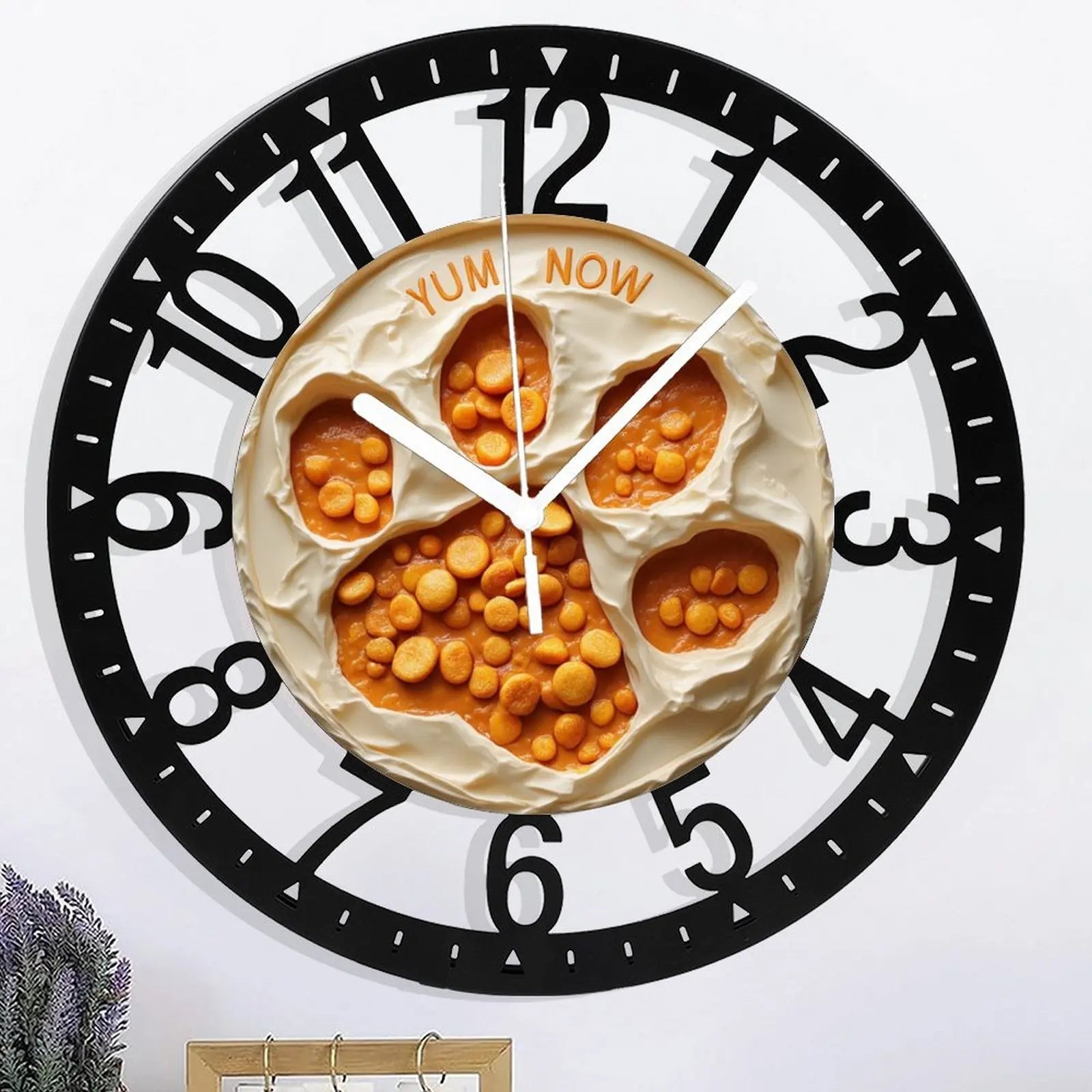 25cm Round Iron Clock Featuring a Saw and Wood Block