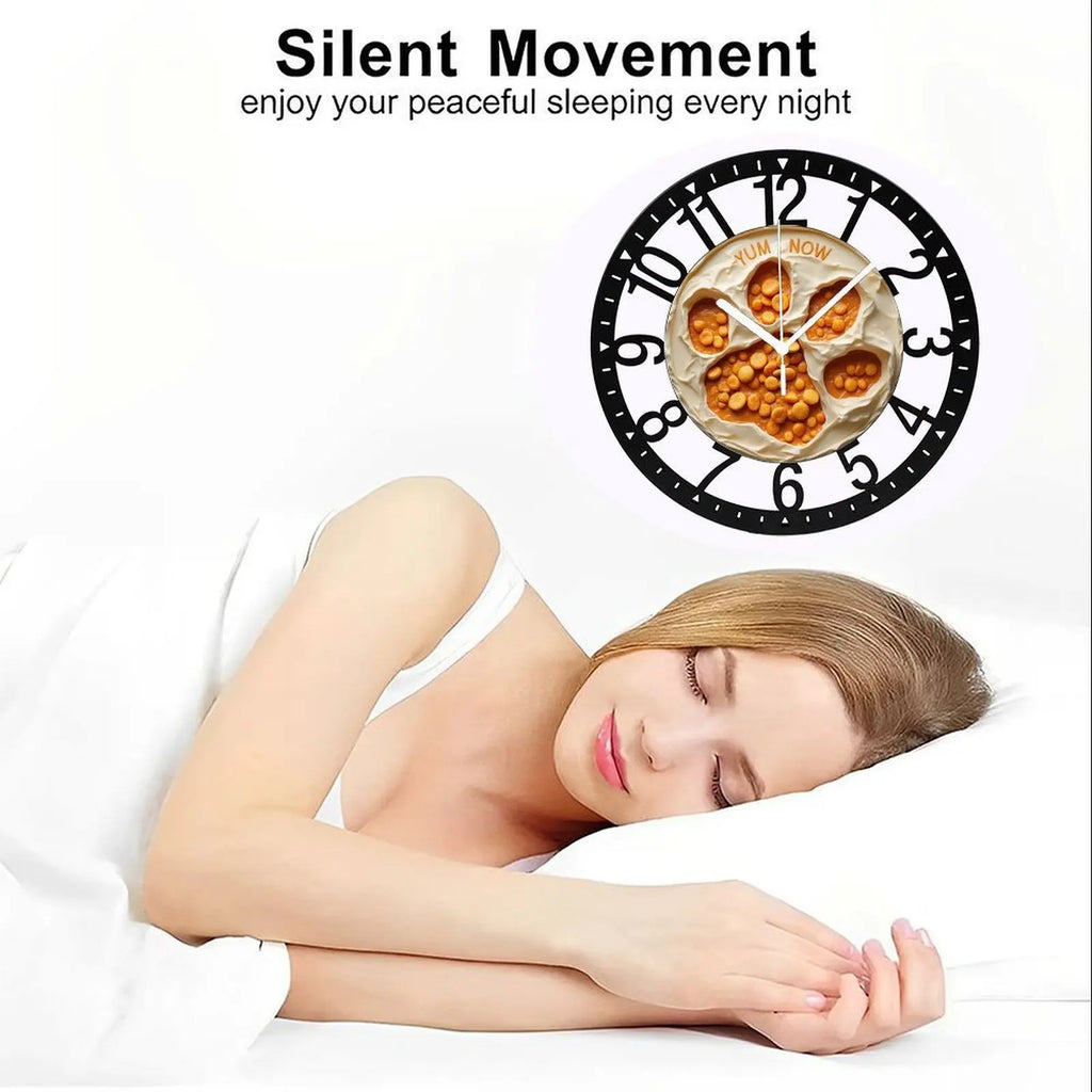25cm Round Iron Clock Featuring a Saw and Wood Block