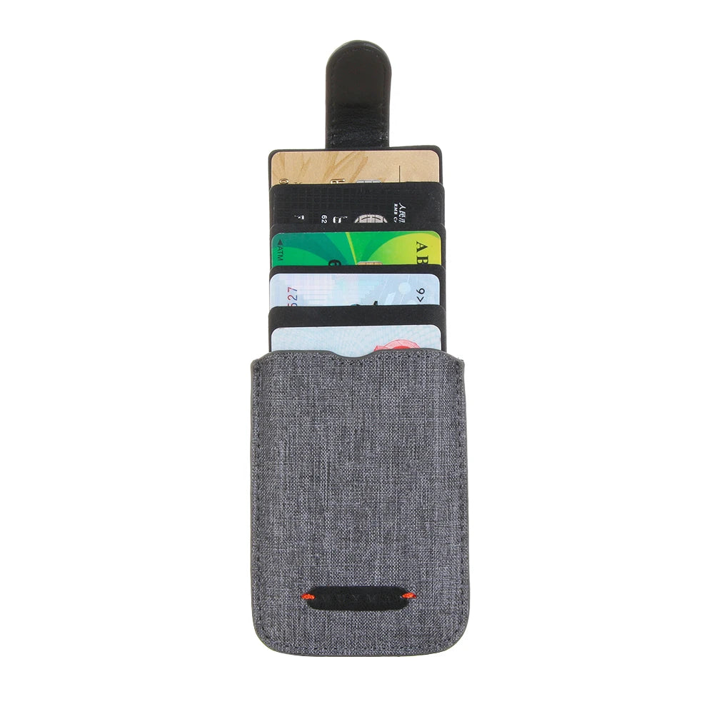 1PC Adhesive Stick 5 Pull Credit Card Holder Universal RFID Blocking Cell Phone Wallet Case Men Bank Business Name Card Storage