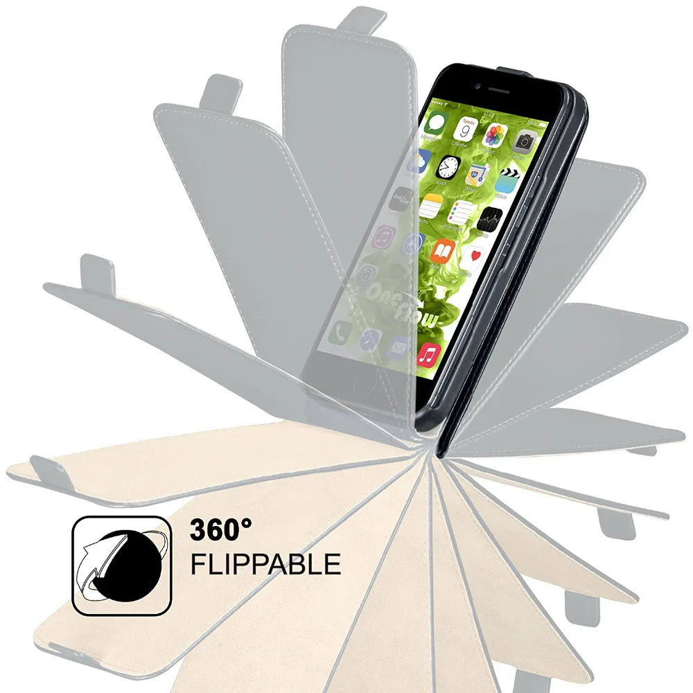 For iphone 7 Capa Classic Magnetic Clip Design Premium Leather Vertical Flip Case Cover for iPhone 4s 6 6s 5 5S SE 5C 6 plus 8 X