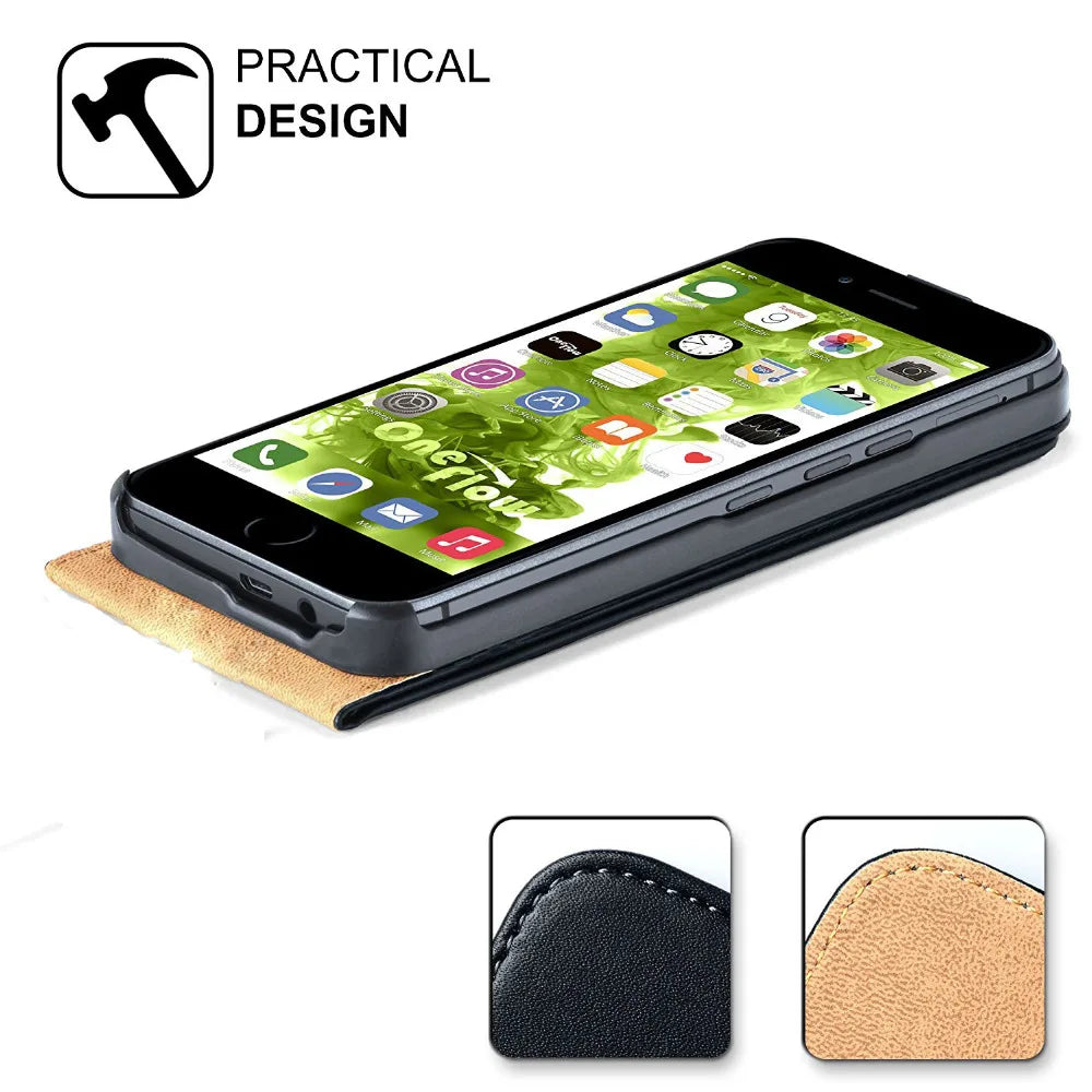 For iphone 7 Capa Classic Magnetic Clip Design Premium Leather Vertical Flip Case Cover for iPhone 4s 6 6s 5 5S SE 5C 6 plus 8 X