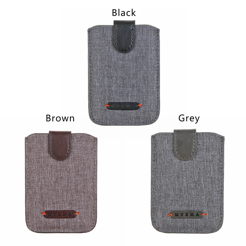 1PC Adhesive Stick 5 Pull Credit Card Holder Universal RFID Blocking Cell Phone Wallet Case Men Bank Business Name Card Storage