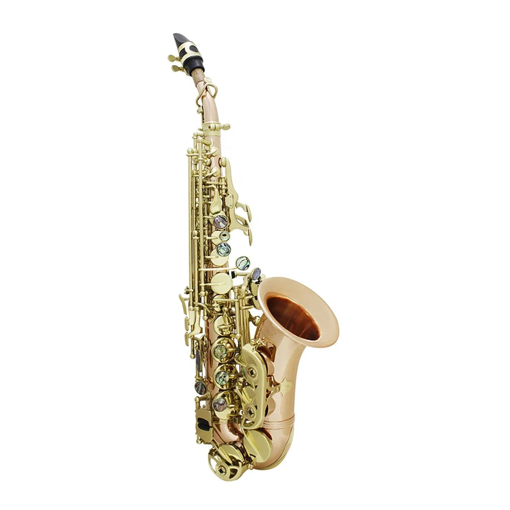 SEASOUND OEM Professional Soprano Saxophone Wind Instrument JYSS100PC Brass Curve Bell Foldable Adjustable BB Waterproof Case