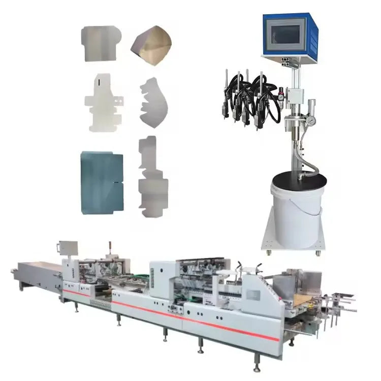 Electric Carton Gluing Machine Pump Cold Glue Spraying Automatic Equipment for Chemical Food Packaging Wood Packaging 1 Year
