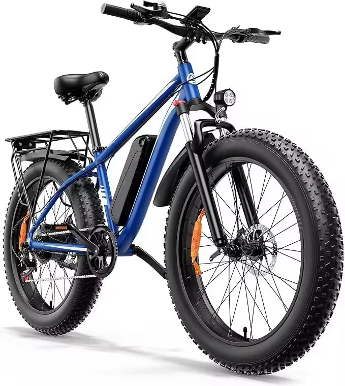 Free shipping, US stock, electric city bike, 26-inch full suspension mountain bike, 1000W motor, 48V, sports electric bicycle