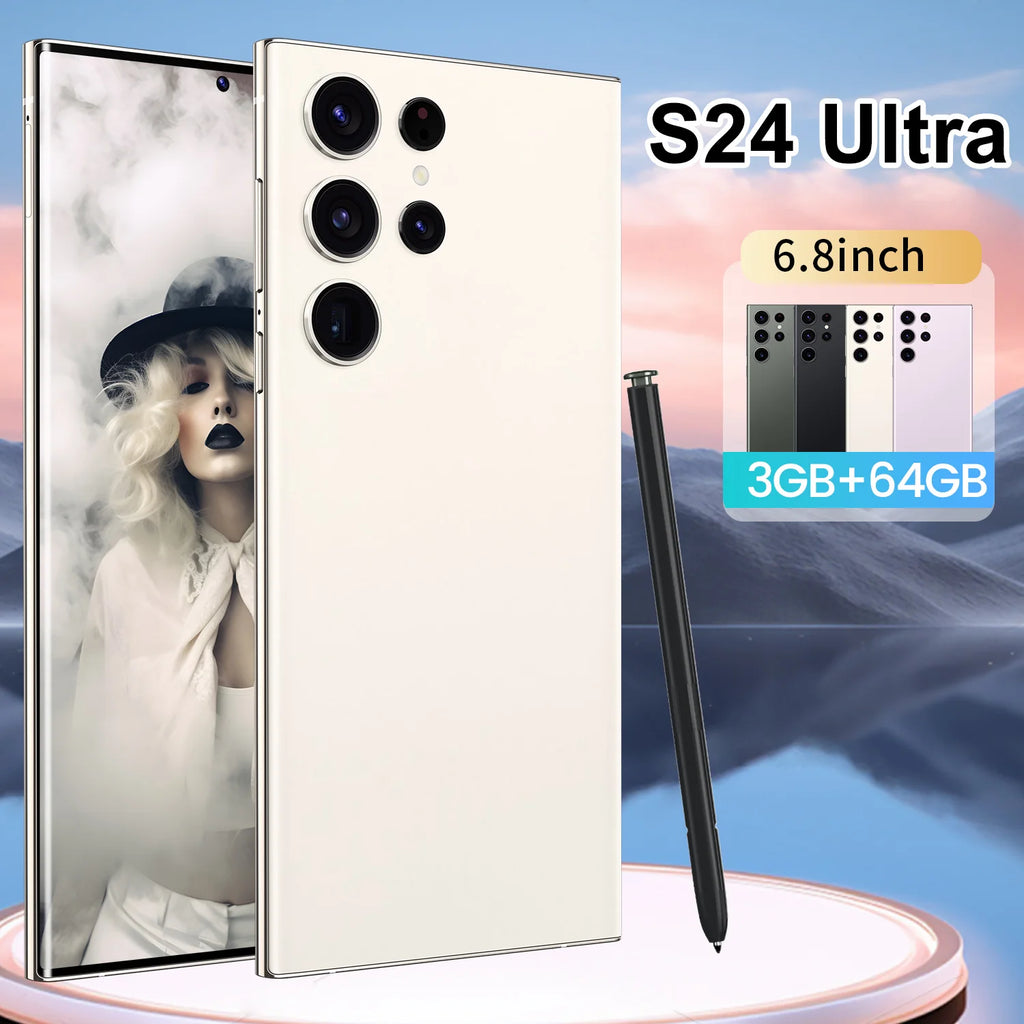 New Brand S24 Ultra Unlock 5G Smartphone 3+64GB Rear Camera 4800mAh Mobile Phones