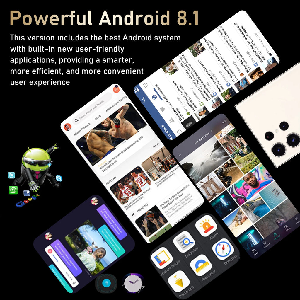 New Brand S24 Ultra Unlock 5G Smartphone 3+64GB Rear Camera 4800mAh Mobile Phones