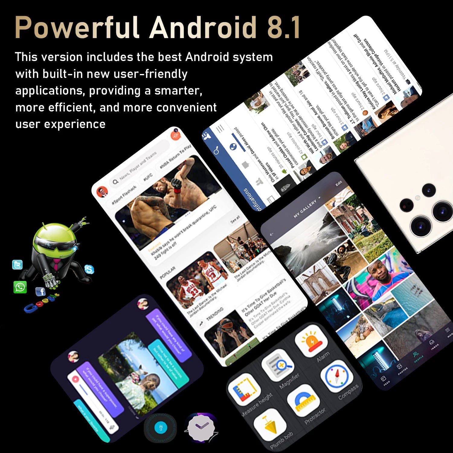 New Brand S24 Ultra Unlock 5G Smartphone 3+64GB Rear Camera 4800mAh Mobile Phones