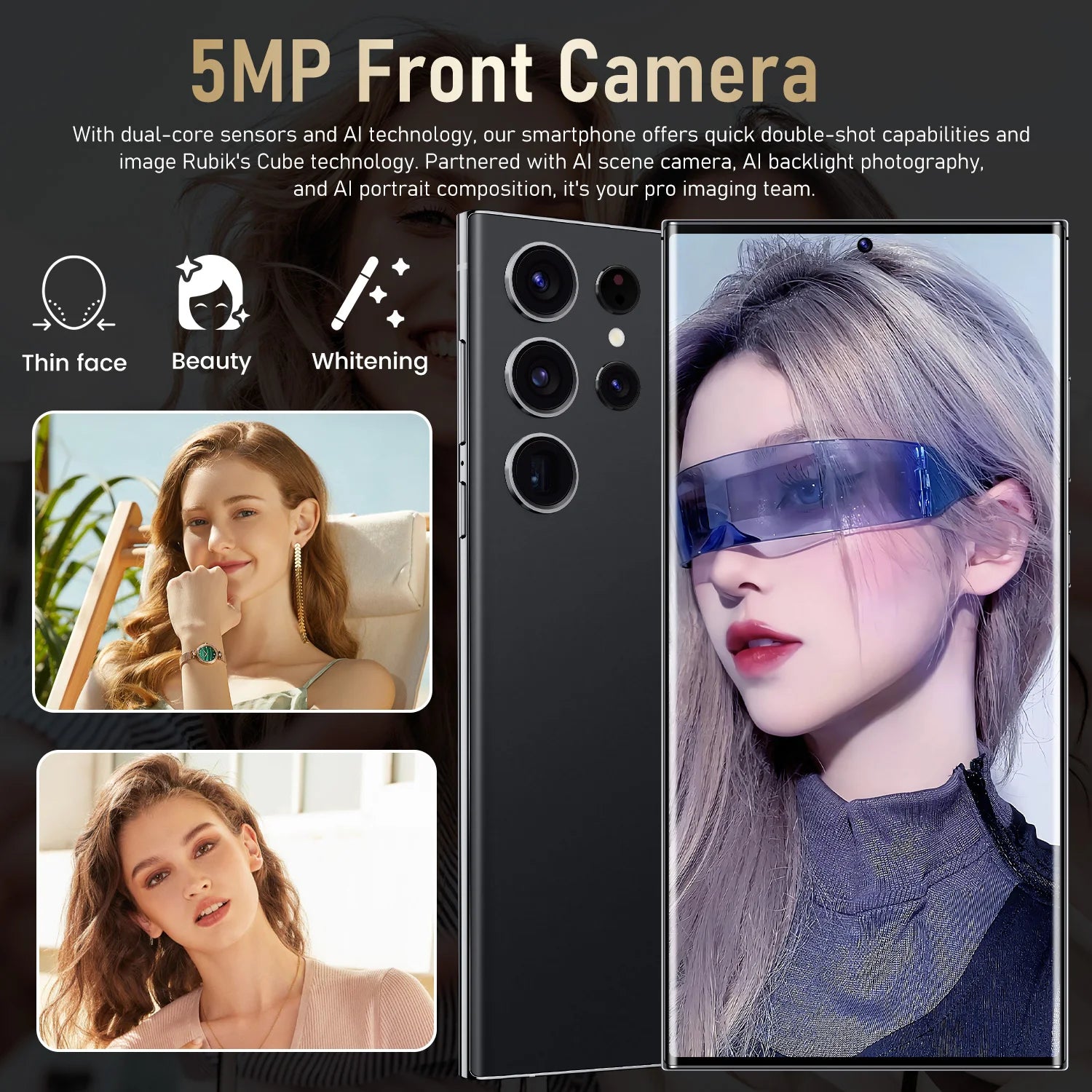 New Brand S24 Ultra Unlock 5G Smartphone 3+64GB Rear Camera 4800mAh Mobile Phones