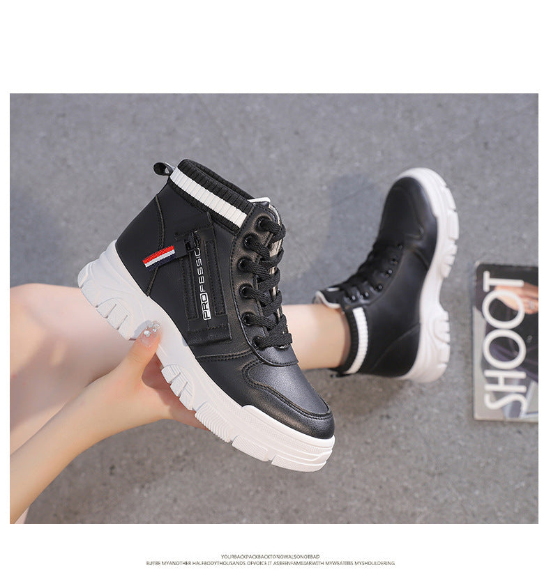 High-Top White Sneakers for Women 2026 Autumn Trendy Shoes Student Korean Style Versatile New Sneakers Sports Shoes Women's Shoes Qr522