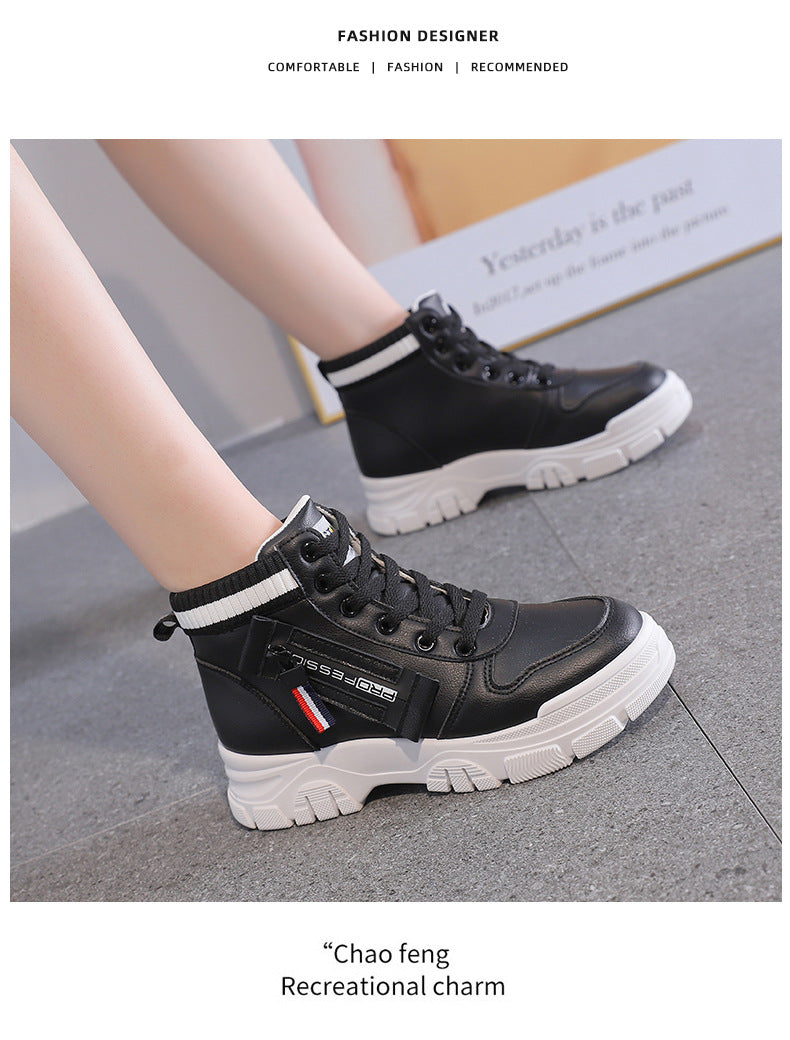 High-Top White Sneakers for Women 2026 Autumn Trendy Shoes Student Korean Style Versatile New Sneakers Sports Shoes Women's Shoes Qr522