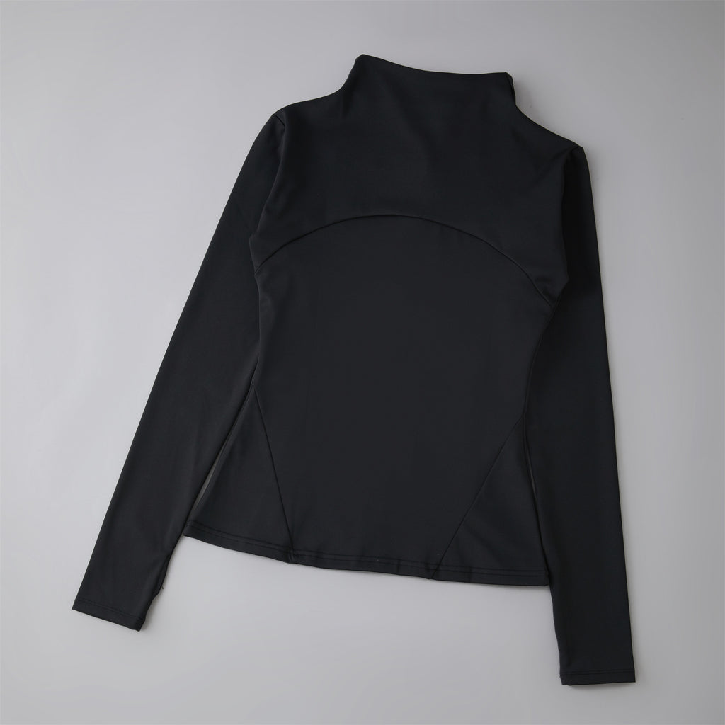 Yoga Clothing Women's Spring and Summer Vertical Collar Zipper Jacket Slim-fit Sun Protection Slimming Long-sleeved High-end Running Sports Fitness Top