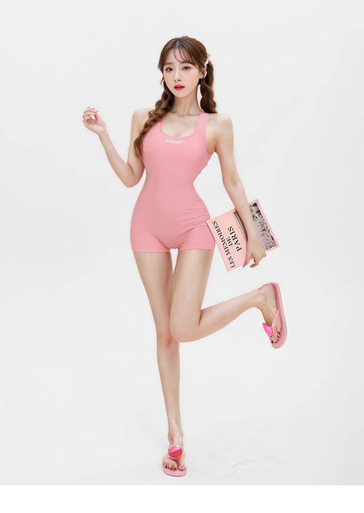 Swimsuit Women's Professional Swimming Pool Special Racing 2025 New Large Size Fat Girl One-Piece Boxer Briefs Swimsuit