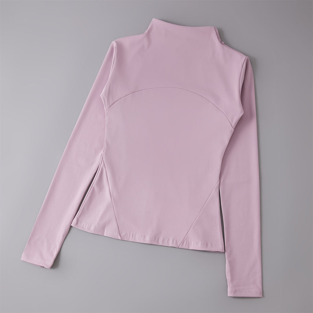 Yoga Clothing Women's Spring and Summer Vertical Collar Zipper Jacket Slim-fit Sun Protection Slimming Long-sleeved High-end Running Sports Fitness Top