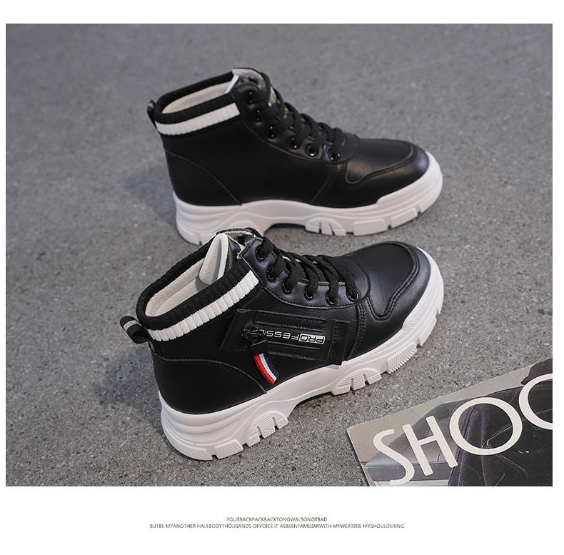High-Top White Sneakers for Women 2026 Autumn Trendy Shoes Student Korean Style Versatile New Sneakers Sports Shoes Women's Shoes Qr522