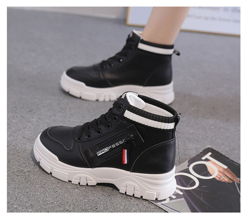 High-Top White Sneakers for Women 2026 Autumn Trendy Shoes Student Korean Style Versatile New Sneakers Sports Shoes Women's Shoes Qr522