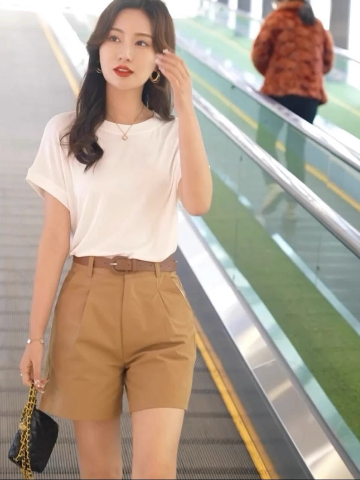 Tiktok batwing sleeve t-shirt women's round neck summer solid color simple small flying sleeve casual all-match loose short sleeve t-shirt women