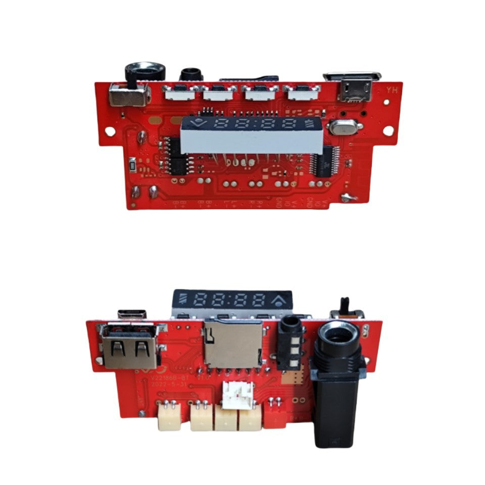 Bluetooth power amplifier board audio motherboard module decoder board V186 speaker circuit board multi-function microphone with colored lights