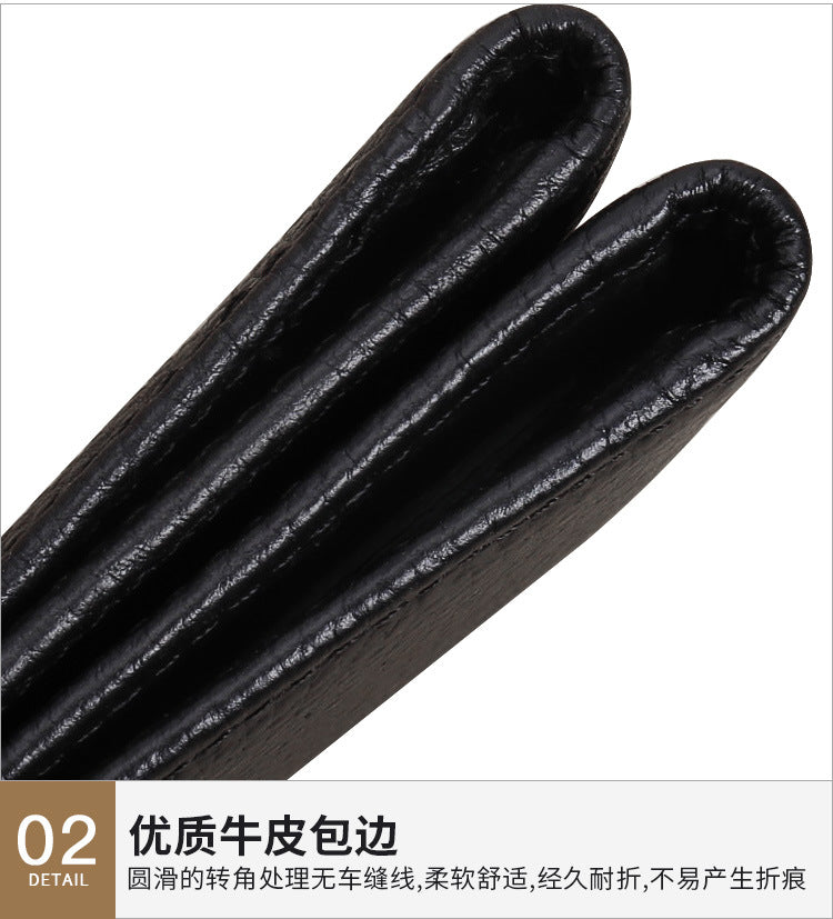 Men's Genuine Leather Card Holder Customized Litchi Pattern Top Layer Cowhide Credit Card Holder Anti-Magnetic RFID Customized 8106
