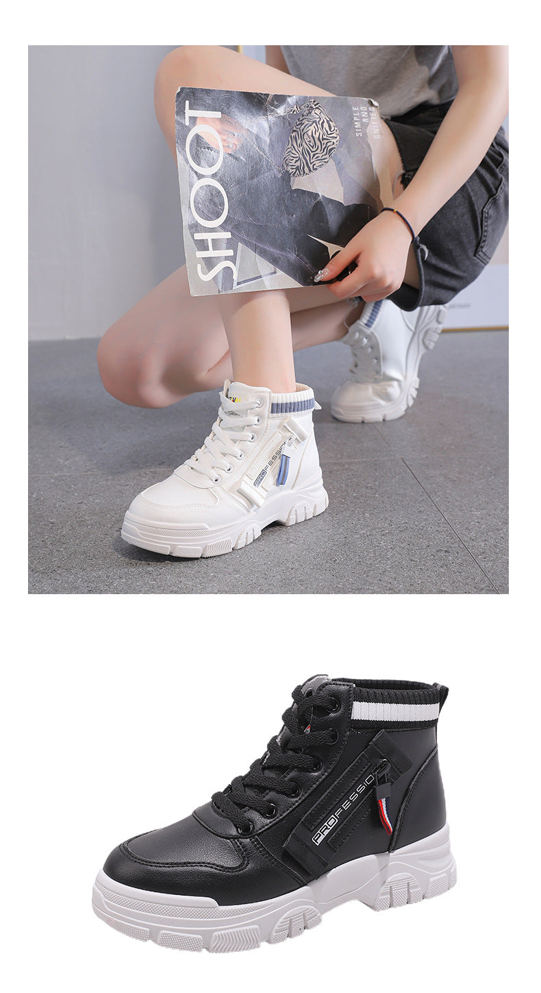 High-Top White Sneakers for Women 2026 Autumn Trendy Shoes Student Korean Style Versatile New Sneakers Sports Shoes Women's Shoes Qr522