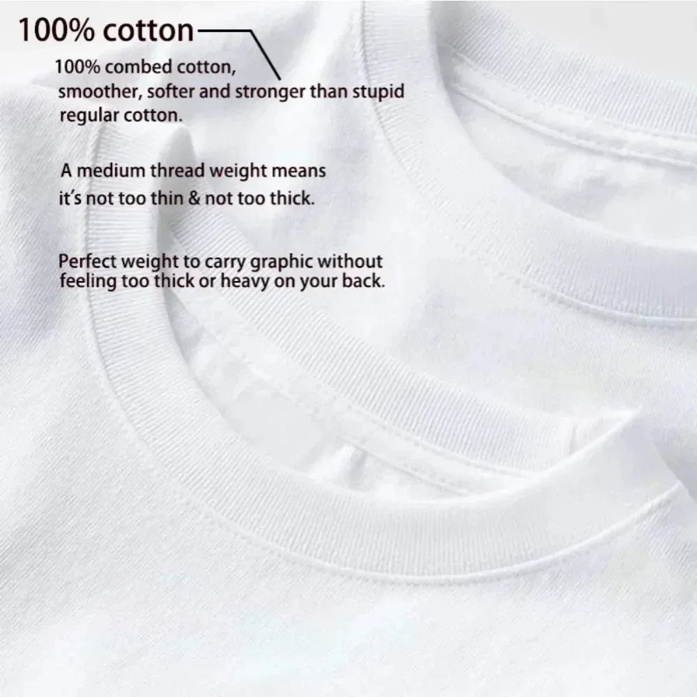 WHITE BOY OF THE YEAR T Shirts Cotton Print Short Sleeve T-shirt Retro Casual Streetwear Vintage Tee Fashion Loose Top Unisex