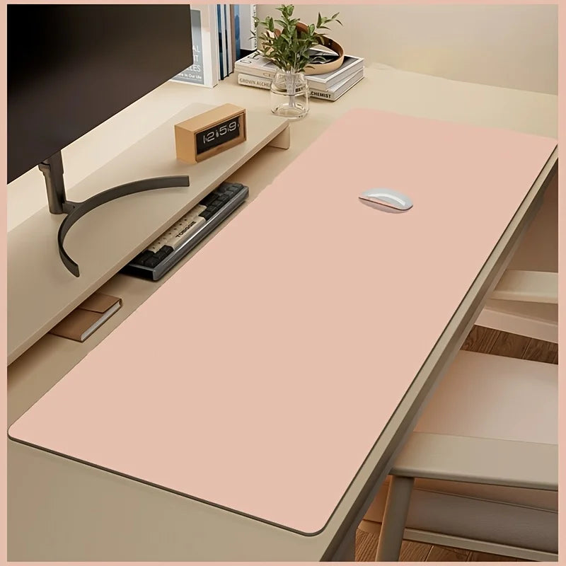 1pc Large Faux Leather Mouse Pad, Non-Slip Waterproof Desk Pad for Office, Desk, Mouse Pads for DeskEasy To Clean, Mouse Pads