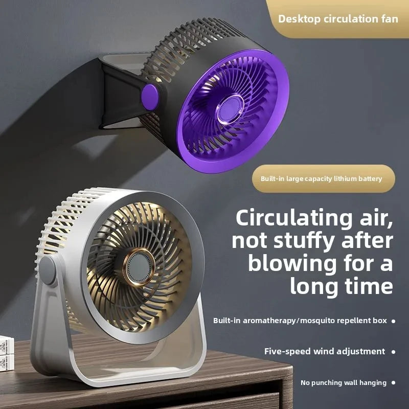 Cordless Electric Fan 4000mah Wireless Portable Air Circulator Fan Desktop Wall Ceiling Air Cooling Cooler Quiet Ventilator