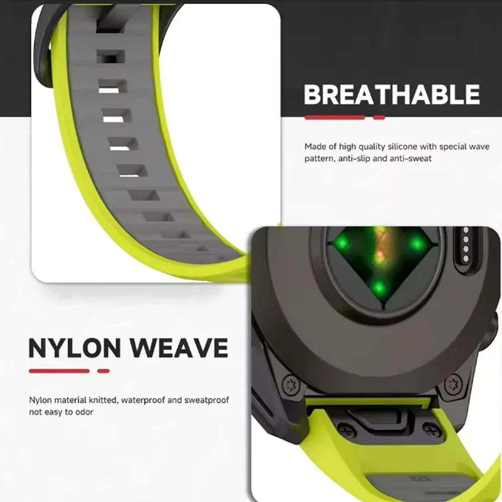 Quick Fit 26mm 22mm 20mm Silicone Strap for Garmin Quatix 8 Fenix 8/7x/Tactix8 Sport Bracelet Correa Band for Garmin 970 965 955