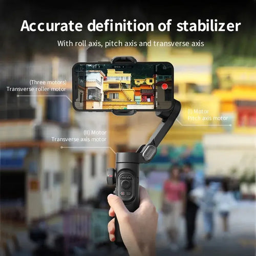 "Ultra-compact smartphone stabilizer for cinematic mobile content."