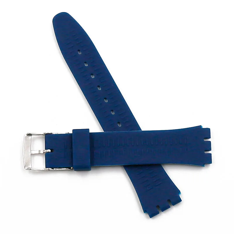 17mm 19mm silicone watch band compatible for Swatch Suob704 Suow701 Gw164 Gb274 sports rubber watch strap wristband bracelet