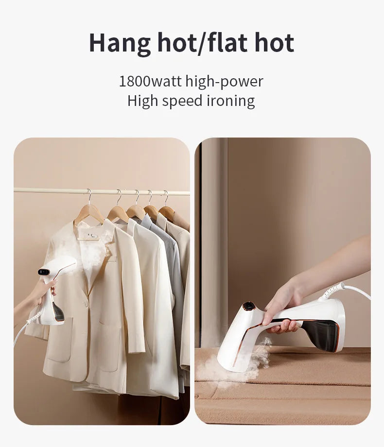 1800W Handheld Steam Hanging Iron Touch Screen Control 15 Seconds Fast Preheat 320ml Portable Home Small Fabric Clothes Steamer