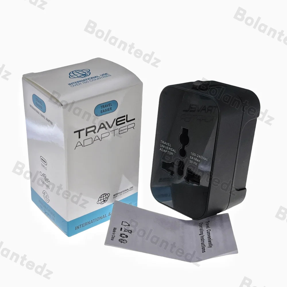 All in One Universal International Plug Adapter 2 USB Port 1 Type C World Travel AC Power Charger Adapter AU US UK EU Converter