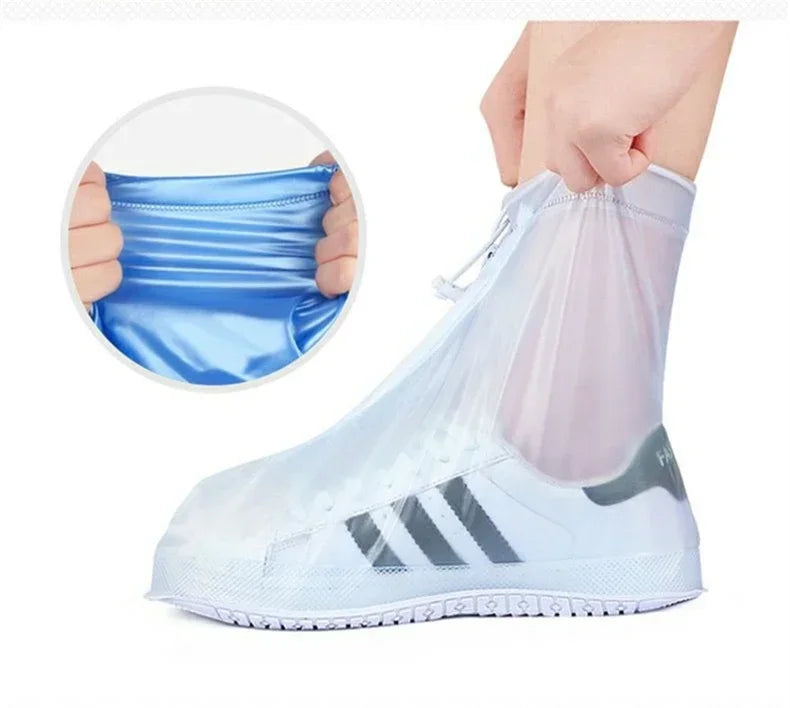 1 Pair Waterproof Shoe Cover Silicone Sport Rain Boot Cover with Layer Non-slip Material Wear-resistant Thick Shoes Cover Unisex