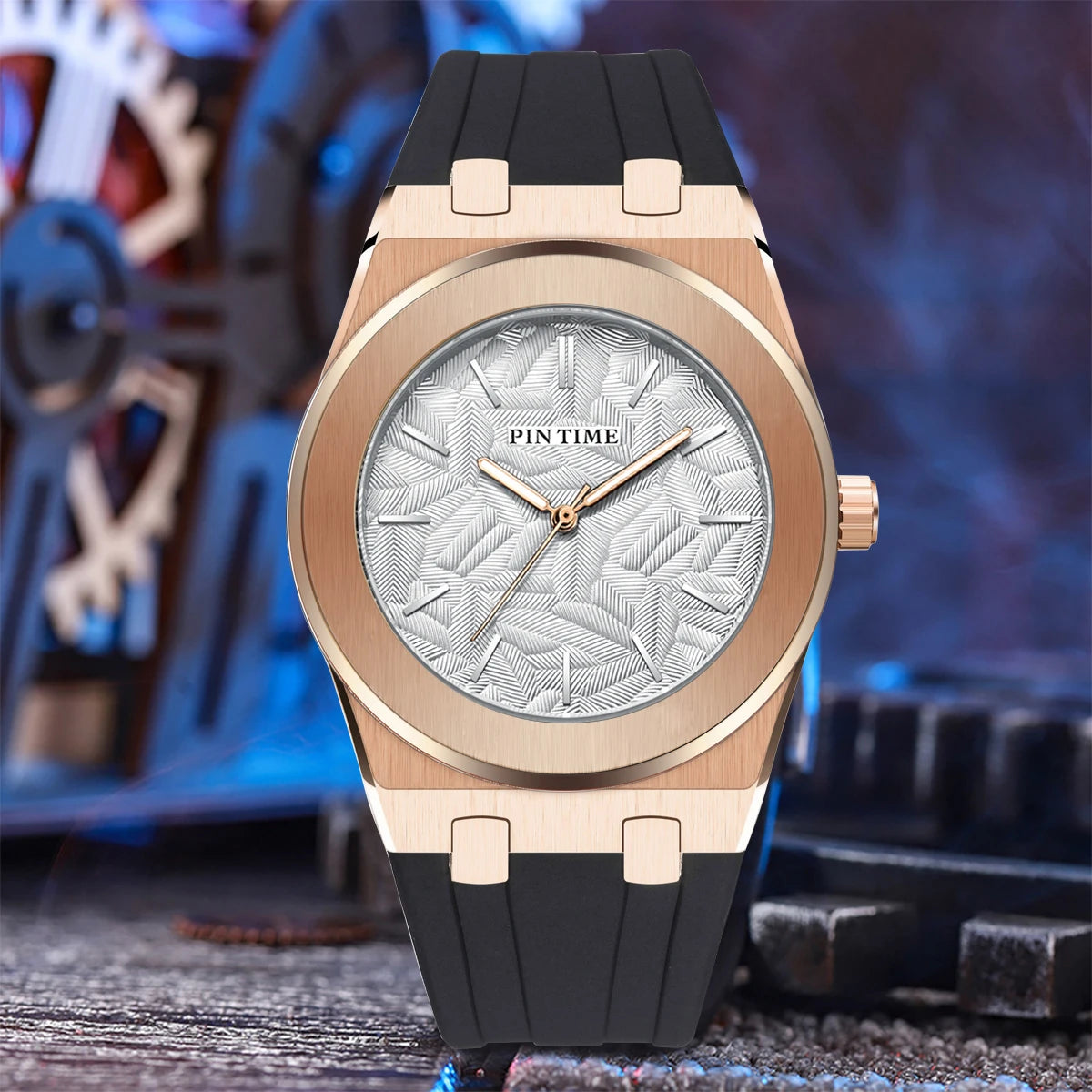 Classic versatile casual waterproof quartz men's silicone tape watch