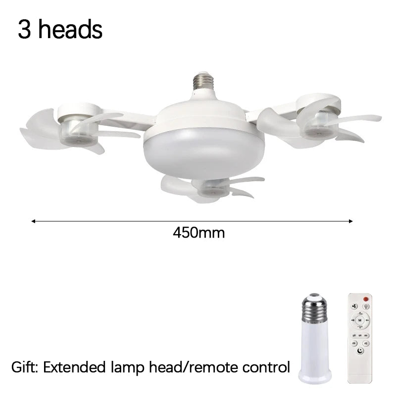 E27 LED Ceiling Fan Light with Remote Control Dimmer Function 50 60W Ceiling Light Drone Shaped Fan Light for Living Room Study
