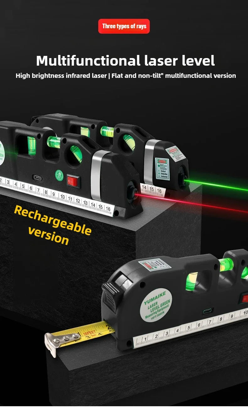 4 in 1 Measure Infrared Laser Level Machine Self Leveling for Woodworking Tools with Cross Line and Solo Leveling