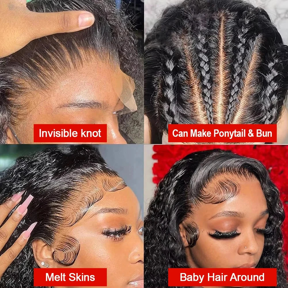 SoGreat 360 Hd Full Lace Wig Human Hair Glueless Wig Pre Cut Lace 200 Density Deep Curly 360 Lace Front Wig Preplucked For Women