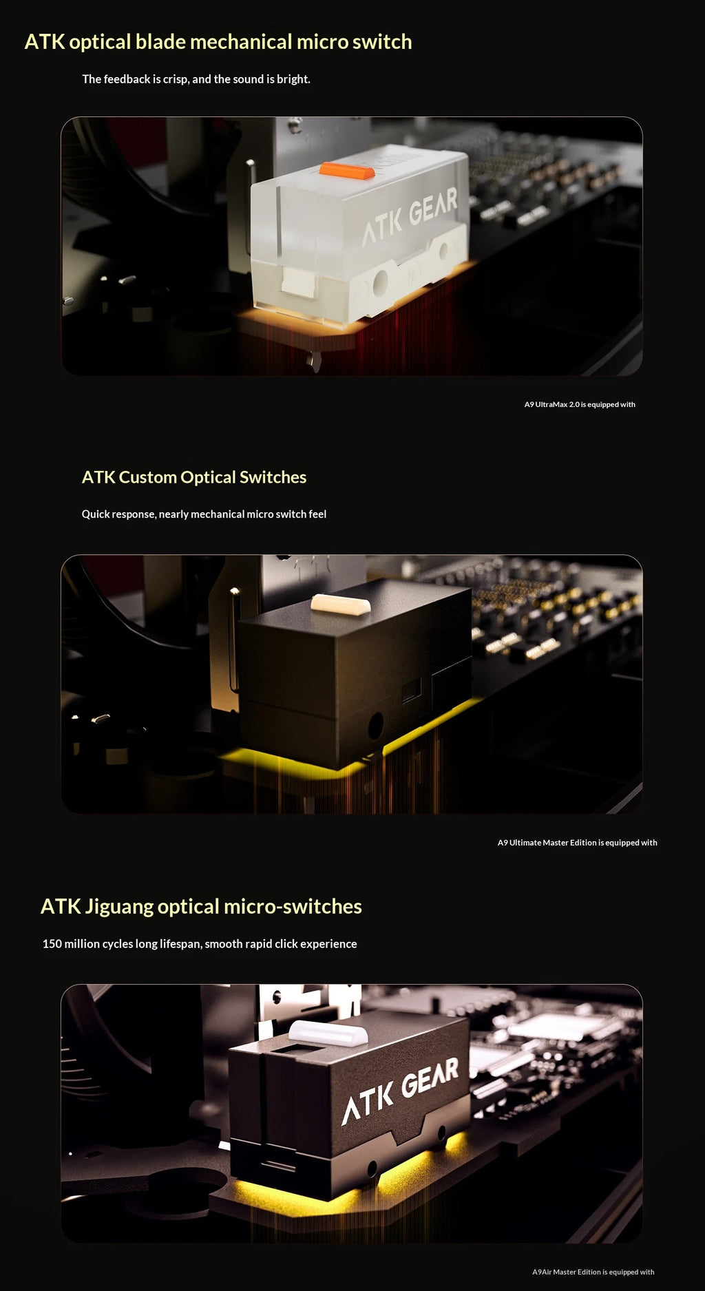 ATK DragonFly A9 Air Ultimate Wireless Gaming Mouse PAW3950 Ultra 42000DPI 750IPS 8KHz RGB Ergonomic For Windows MacOs PC Gifts